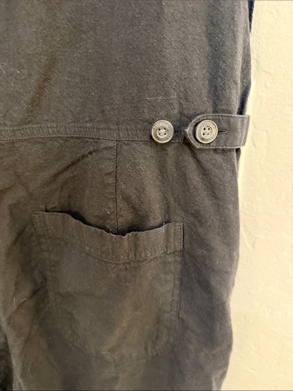 Duluth Trading Co Black Sleeveless Button-Front Jumpsuit - Picture 5 of 7
